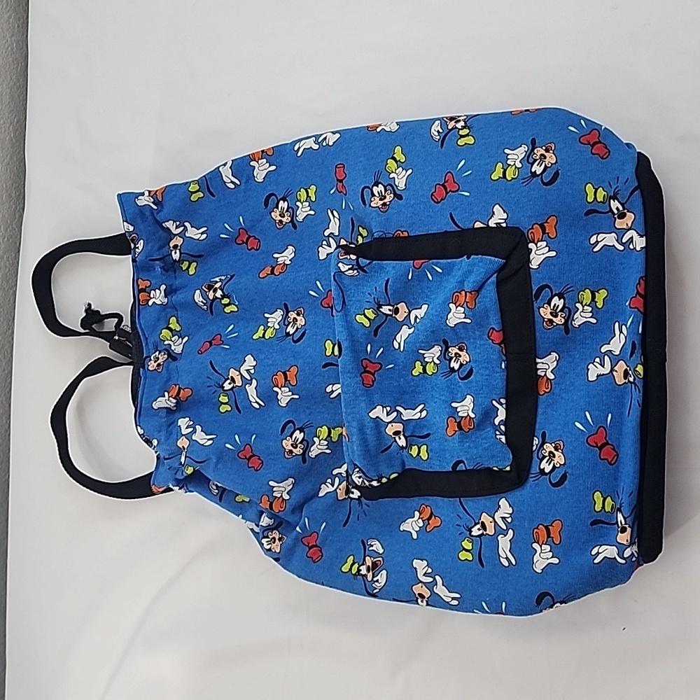 Handmade Hand Crafted Fabric Large Disney Goofy Drawstring  Backpack